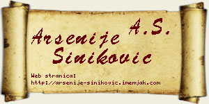 Arsenije Šiniković vizit kartica